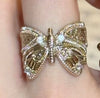 Antique Gold-Tone Open Ring for Women, Assorted Beaded, Crossover, Butterfly and Faceted Accent Designs