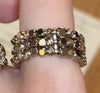 Antique Gold-Tone Open Ring for Women, Assorted Beaded, Crossover, Butterfly and Faceted Accent Designs