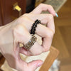 Antique Gold-Tone Open Ring for Women, Assorted Beaded, Crossover, Butterfly and Faceted Accent Designs