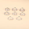 Toe Ring Set for Women, 8-Piece Silver-Tone Open Bands with Floral, Wave and Geometric Designs