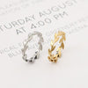 Leaf Band Ring, Stainless Steel, Gold- or Silver-Tone, Source Sizes 6-8