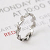 Leaf Band Ring, Stainless Steel, Gold- or Silver-Tone, Source Sizes 6-8