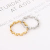 Leaf Band Ring, Stainless Steel, Gold- or Silver-Tone, Source Sizes 6-8