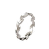 Leaf Band Ring, Stainless Steel, Gold- or Silver-Tone, Source Sizes 6-8