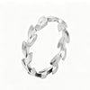 Leaf Band Ring, Stainless Steel, Gold- or Silver-Tone, Source Sizes 6-8