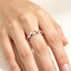 Leaf Band Ring, Stainless Steel, Gold- or Silver-Tone, Source Sizes 6-8