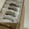 Diamond-Pattern Band Ring, Copper, Silver-Tone, Narrow or Wide with Optional Clear Accents