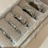 Diamond-Pattern Band Ring, Copper, Silver-Tone, Narrow or Wide with Optional Clear Accents