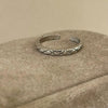 Diamond-Pattern Band Ring, Copper, Silver-Tone, Narrow or Wide with Optional Clear Accents