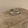 Diamond-Pattern Band Ring, Copper, Silver-Tone, Narrow or Wide with Optional Clear Accents