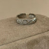 Diamond-Pattern Band Ring, Copper, Silver-Tone, Narrow or Wide with Optional Clear Accents