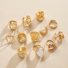 Statement Geometric Rings for Women, Irregular Metal Bands in Gold-Tone or Silver-Tone Designs - Product view 3