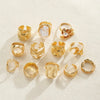 Statement Geometric Rings for Women, Irregular Metal Bands in Gold-Tone or Silver-Tone Designs - Product view 4