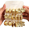 Earring Sets for Women, Gold-Tone Resin Designs with Flowers, Hoops and Geometric Shapes - Product view 5