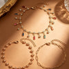 Layered Charm Anklet for Women, Gold-Tone Chains with Colorful Sparkling Drop Accents - Product view 4