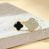 Four-Leaf Clover Ring for Women, Copper Design with Sparkling Zircon Accents, Assorted Styles - 6