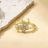Four-Leaf Clover Ring for Women, Copper Design with Sparkling Zircon Accents, Assorted Styles - 8