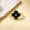 Four-Leaf Clover Ring for Women, Copper Design with Sparkling Zircon Accents, Assorted Styles - 1