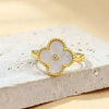 Four-Leaf Clover Ring for Women, Copper Design with Sparkling Zircon Accents, Assorted Styles - 3