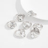 Hammered Ring Set, Zinc Alloy with Clear Accents, 7 Pieces in Gold or Silver Tone