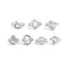 Hammered Ring Set, Zinc Alloy with Clear Accents, 7 Pieces in Gold or Silver Tone