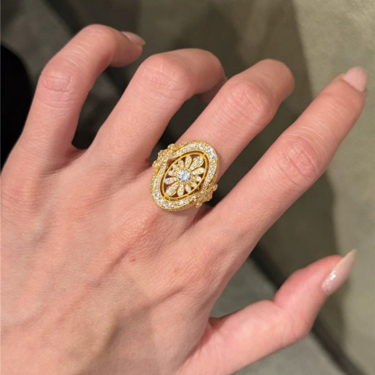 Statement Ring for Women, Assorted Vintage-Style Floral, Geometric and Clear or Colored Accent Designs