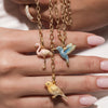 Bird Pendant Charms, Stainless Steel Crane, Swan, Parrot and Other Bird Designs in Gold-Tone Finish - Product view 3