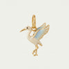 Bird Pendant Charms, Stainless Steel Crane, Swan, Parrot and Other Bird Designs in Gold-Tone Finish - White Egret Pendant