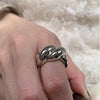 Silver-Tone Statement Rings for Women, Assorted Floral, Bow, Geometric and Textured Open-Band Designs