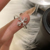 Silver-Tone Statement Rings for Women, Assorted Floral, Bow, Geometric and Textured Open-Band Designs