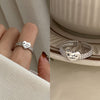 Silver-Tone Statement Rings for Women, Assorted Floral, Bow, Geometric and Textured Open-Band Designs
