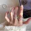 Silver-Tone Statement Rings for Women, Assorted Floral, Bow, Geometric and Textured Open-Band Designs