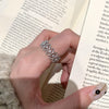 Silver-Tone Statement Rings for Women, Assorted Floral, Bow, Geometric and Textured Open-Band Designs