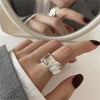 Silver-Tone Statement Rings for Women, Assorted Floral, Bow, Geometric and Textured Open-Band Designs