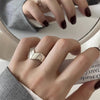 Silver-Tone Statement Rings for Women, Assorted Floral, Bow, Geometric and Textured Open-Band Designs
