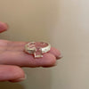 Silver-Tone Statement Rings for Women, Assorted Floral, Bow, Geometric and Textured Open-Band Designs