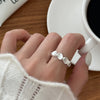 Silver-Tone Statement Rings for Women, Assorted Floral, Bow, Geometric and Textured Open-Band Designs