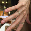 Gold-Tone Open Ring for Women, Clover Motif or Double-Row Stacking Band