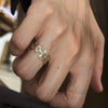 Gold-Tone Open Ring for Women, Clover Motif or Double-Row Stacking Band