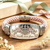 Woven Bracelet with Silver-Tone Decorative Center, Metal and Cord Design in Yellow, Pink, Blue or Green - Product view 2