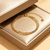 Four-Layer Bracelet for Women, Copper Chains with Disc Accents and Stacked Design - Product view 1
