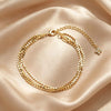 Four-Layer Bracelet for Women, Copper Chains with Disc Accents and Stacked Design - Product view 4