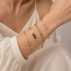 Bracelet Set for Women, Gold-Tone Alloy Chains with Mixed Geometric Charm Designs - Gold
