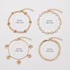 Bracelet Set for Women, Gold-Tone Alloy Chains with Mixed Geometric Charm Designs - Product view 3