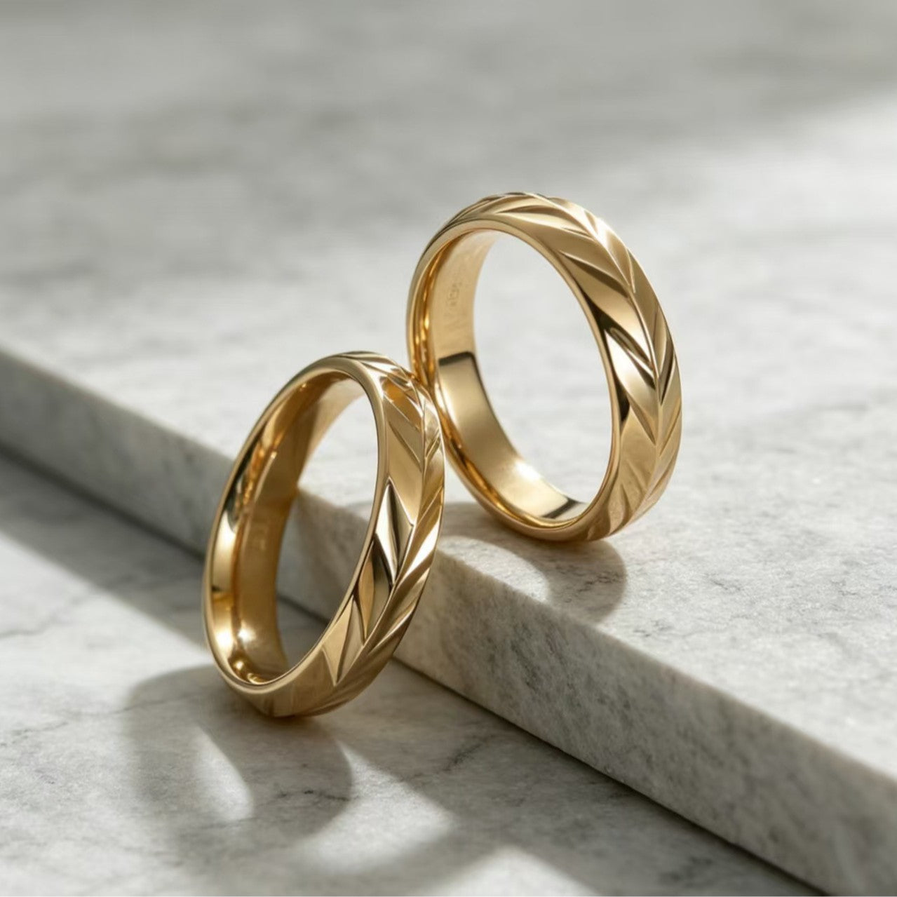 Adjustable Wheat Ear Ring for Women, Titanium Steel Botanical Band in Gold or Silver Tone - Product view 1