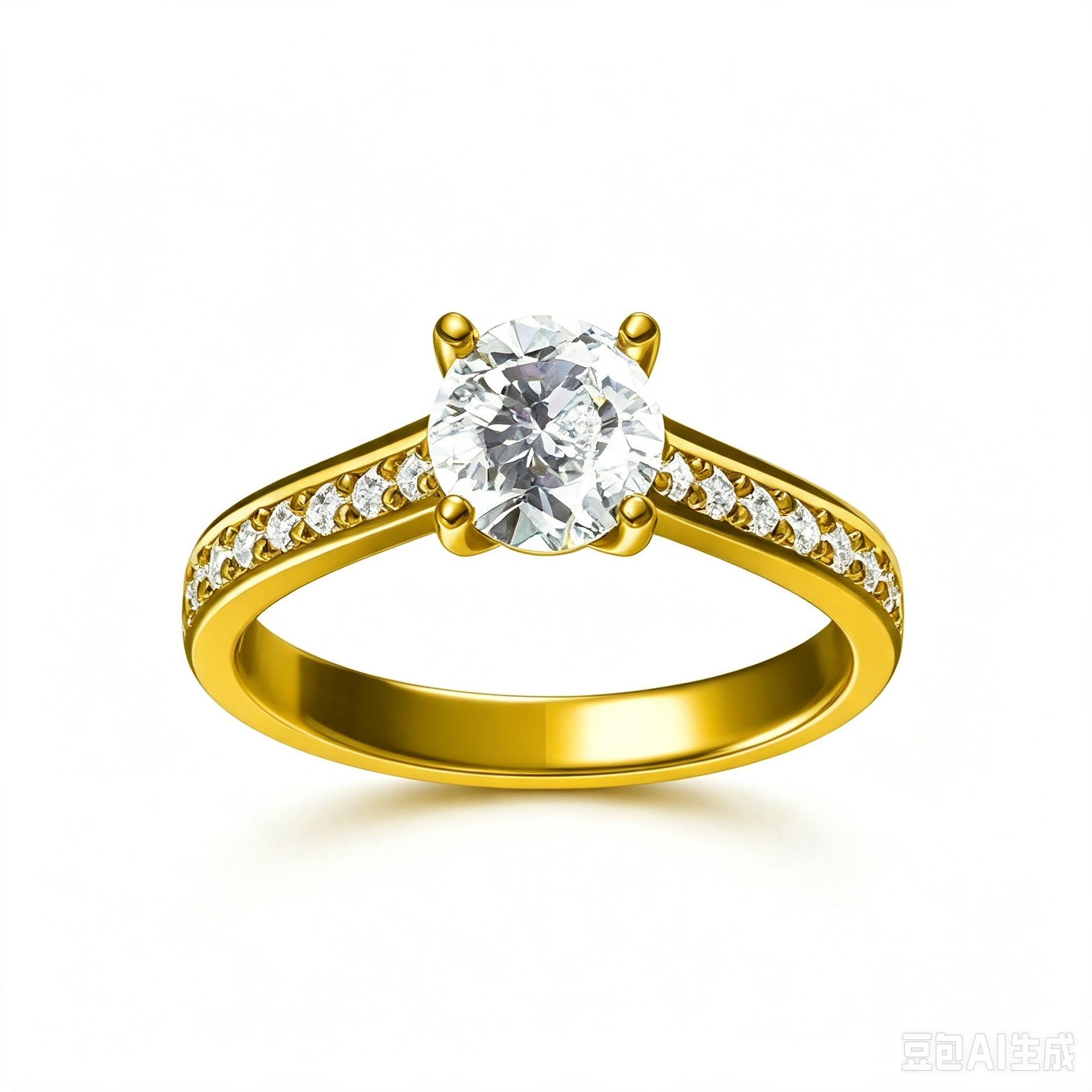 Sparkling Solitaire-Style Ring for Women, Copper Band with Round Center Accent, Assorted Designs - HM-001