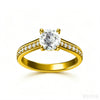 Sparkling Solitaire-Style Ring for Women, Copper Band with Round Center Accent, Assorted Designs - HM-001