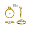 Sparkling Solitaire-Style Ring for Women, Copper Band with Round Center Accent, Assorted Designs - Product view 4