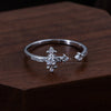 925 Sterling Silver Ring, Openwork or Textured Design with Clear Accents, 7 Styles