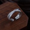925 Sterling Silver Ring, Openwork or Textured Design with Clear Accents, 7 Styles